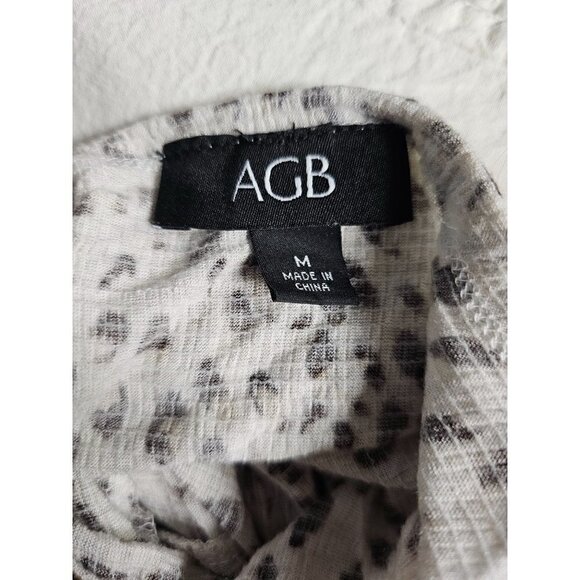 AGB Leopard Print Loose Fit Babydoll Style, Lightweight Blouse, Size Medium - Picture 6 of 7